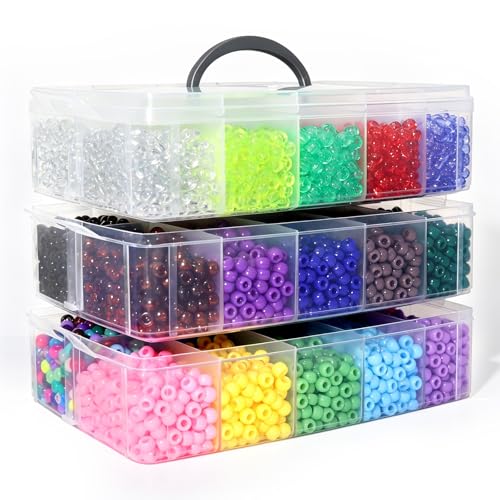 LIS HEGENSA 30Color 11000PCS Kandi Pony Beads Bracelets Jewelry Making Kits - size: 30Color(11000PCS)