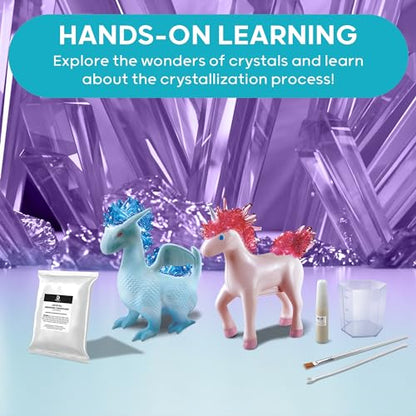 Discovery™ Dragon & Unicorn Crystal Grow Kit, DIY STEM Activity Set, Educational Arts & Crafts for Kids, Children's Chemistry & Science Learning Toy, Fun & Safe Science Project Gift Ages 8+