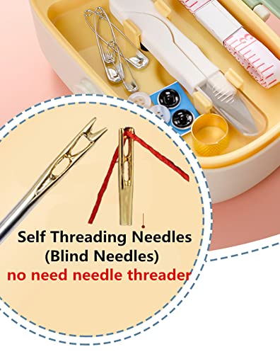 FKOG Portable Sewing Kit Basic, 135 Pcs Travel Sewing Supplies Repair Organizer with Self Threading Needles,Scissors,Measure Tape, Emergency Sewing Accessories for Adults, Beginners & Seniors (Green) - style: Green
