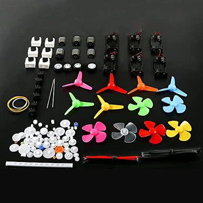 Sntieecr 6 Set DC Motors Kit, Mini Electric Motor 3V 15000RPM - style: 6 Set DC Motors Kit