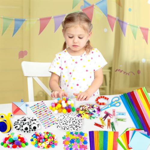VLUSSO DIY Arts and Crafts Supplies Kit Materials Set for Kids and Toddlers - size: 2000pcs-1
