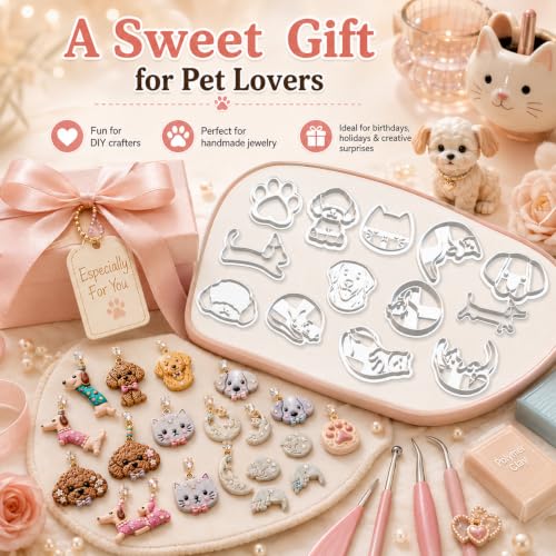 13PCS Cat & Dog Polymer Clay Cutters Set - color: Dachshund-13pcs