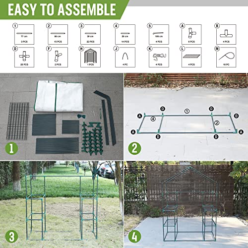 WORKPRO Portable Small Greenhouses(56"x 29"x 77") for Outdoor/Indoor - style: 56" L X 28" W X 77" H- Walk in Small