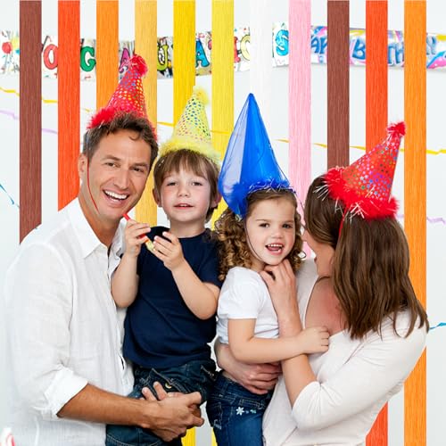 Crepe Paper Streamers 8 Rolls, 10 x 98Inch 8 Pumpkin Colors - color: Pumpkin