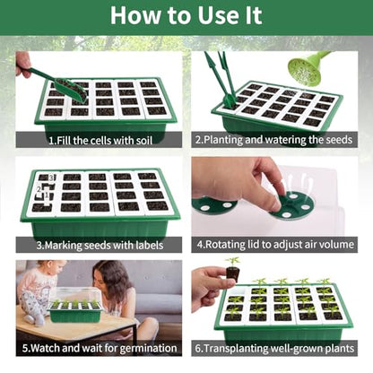 Sondiko Seed Starter Tray with Soft Silicone Cells, 80-Cell Starter Kit - size: 4 Pack