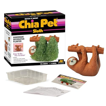 Chia Pet Sloth with Seed Pack, Decorative Pottery Planter, Easy to Do and Fun to Grow, Novelty Gift, Perfect for Any Occasion - style: Sloth
