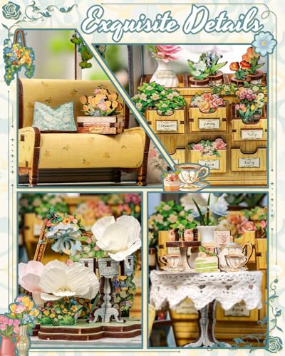 CUTEBEE DIY Miniature House Kit for Adults, Flower House Book Nook - color: Windsor Flower House
