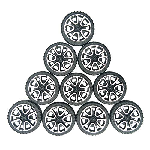 EUDAX 100pcs Plastic Roll 2mm Dia Shaft Car Truck Model Toys Wheel (30mmx9mm) (Pack of 3) - size: Small (Pack of 3)