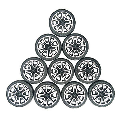 EUDAX 100pcs Plastic Roll 2mm Dia Shaft Car Truck Model Toys Wheel (30mmx9mm) (Pack of 3) - size: Small (Pack of 3)