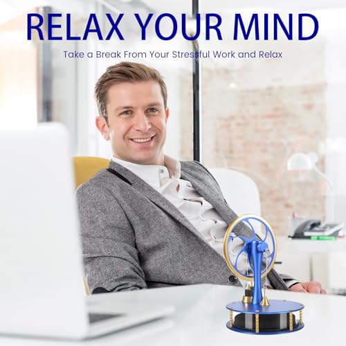 Low Temperature Stirling Engine Kit Steam Heat Educational Model Classroom Teaching Stirling Engine Adult Desktop Educational Toys Brass Aluminum Stirling Engine- HZZ92 PRO Blue - color: Pro Blue