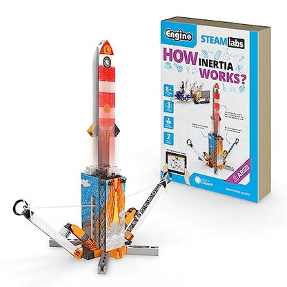 Engino STEAM Labs, How Inertia Works, STEAM Toys for Ages 8+, Building Kit, Learning & Education Toys, Art Activities for Girls & Boys, Play & Learn Science - style: How Inertia works?