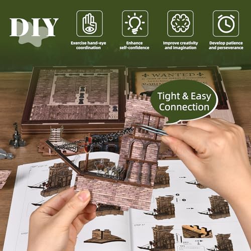 CCCDF Robin Hood Book Nook Kit, DIY Miniature Dollhouse Kit with LED - color: Robin Hood - the Castle's Escape