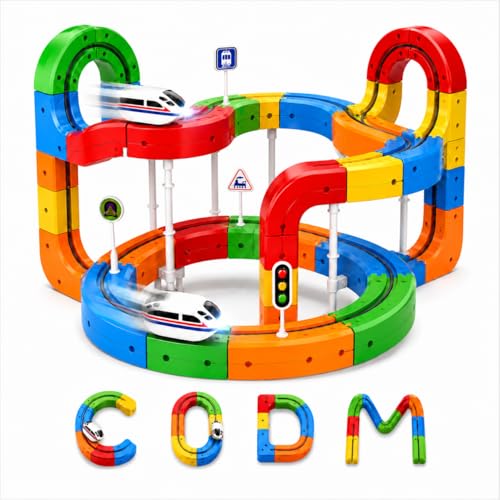 Electric Train Set for Kids Ages 4-8, 3D Infinity Track Building Toys, Cube Track with 360°Anti Gravity Race Track, STEM Learning Gift(80 pcs+2car).