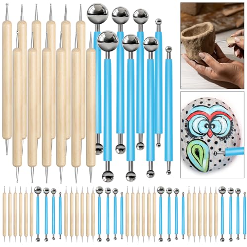 60 Pcs Mandala Dotting Tools for Painting Metal Embossing Tools for Rock Painting