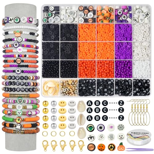 YMSDZHL 3300PCS Halloween Polymer Clay Bead Friendship Bracelet Making Kit - size: 3300+PCS