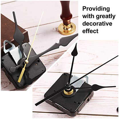 Outus 4 Pieces Quartz Clock Movement Mechanism Non Ticking DIY Mechanism with 6 Clock Hands Sets for Repair Parts Replacement(0.5 Inch/ 13 mm,Gold, Black) - size: 13 mm