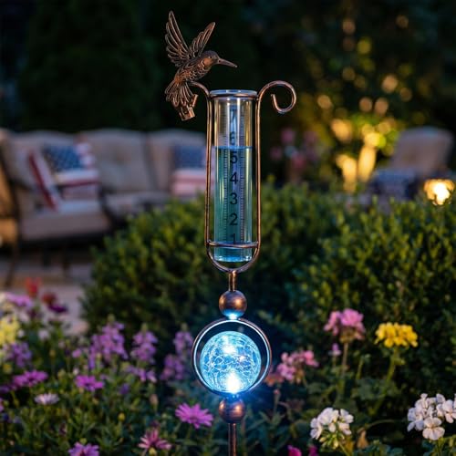 MUMTOP 36 Inch Hummingbird Rain Gauge for Outdoor, Lawn, Yard and Garden - color: Hummingbird