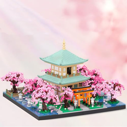 HJPLPXH Japanese Bonsai Tree House Cherry Blossom Micro Building Block Sets - style: Cherry Blossom