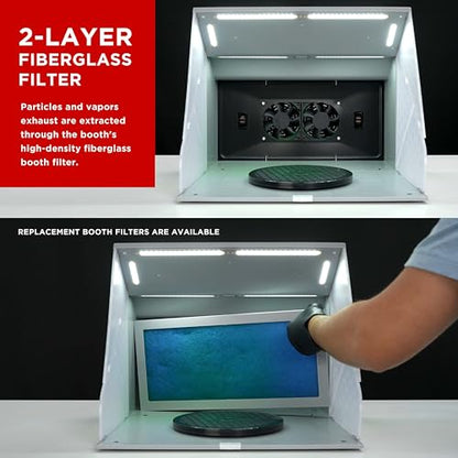 Master Airbrush Portable Airbrush Spray Booth Kit with Dual Exhaust Fans - color: Gray