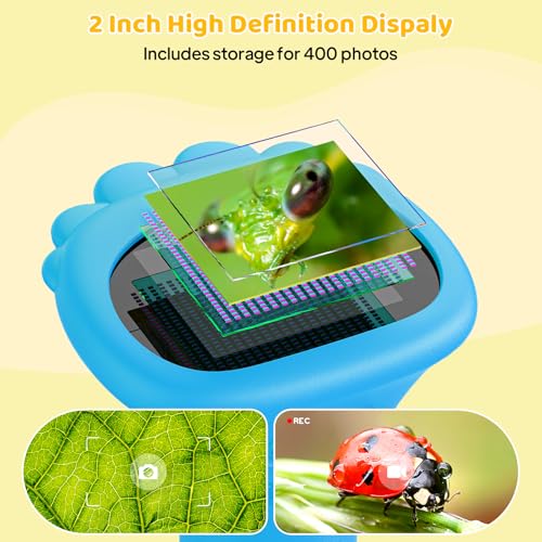 Kids Portable Microscope, Pocket Microscope for Kids with 2" Screen - color: Blue