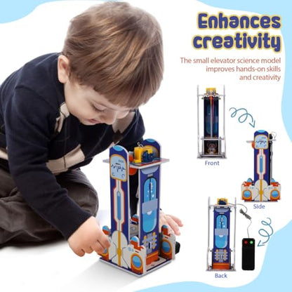 Kids Elevator Stem Project Science Experiment Develop Toy DIY 3D Elevator Puzzle for Age 5+