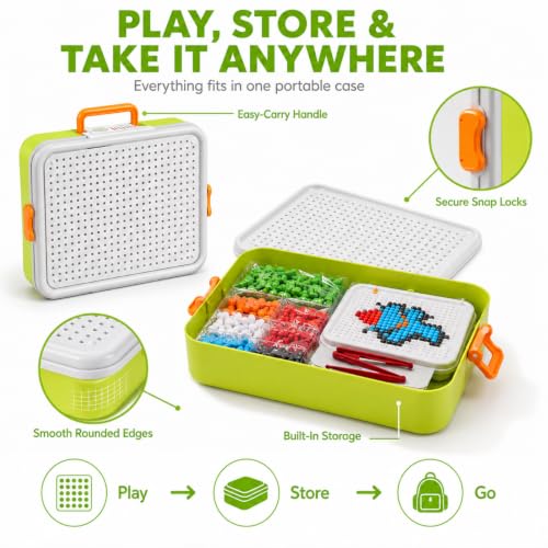 Puzzle for Kids 3-5: 3D Mushroom Nail Puzzle 460 Pieces Building Peg Kit