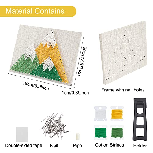 WEBEEDY 3D String Art Kit for Adults Beginners, DIY Mountain String Craft Kit, Include All Necessary Accessories and Frame, Christmas Home Wall Decorations Unique Gift - color: Mountain