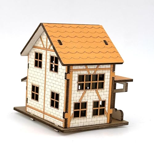 Log Cabin 3D Wooden House Puzzle,DIY Mini Building Model Kit，017 - color: 017