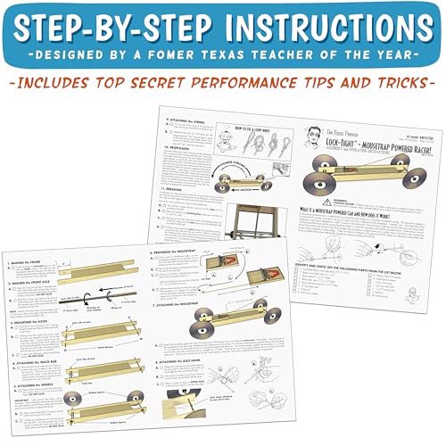 Lock-Tight Mousetrap Car Kit: with an adjustable high-tech Braking System
