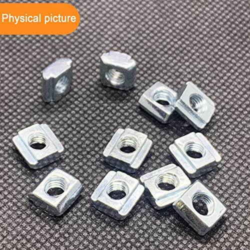 100pcs 2020 Series Sliding T-Nuts Metric M5 Thread Slide in Hammer Head T-Nut for Standard 6mm T-Slot Aluminum Extrusion Profile - style: 100pcs 20 Series Slide T Nut
