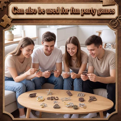 48 Pcs Metal Brain Teaser Puzzles Set for Adults, Fashionable - style: Fashionable