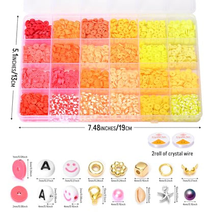 Ilootm Friendship Bracelet Making Kit, 16800pcs Beads for Jewelry Making, 96 Colors Polymer Clay Beads & 24 Colors Glass Seed Beads, 400 Letter Beads, DIY Crafts Gifts for Girls & Adults
