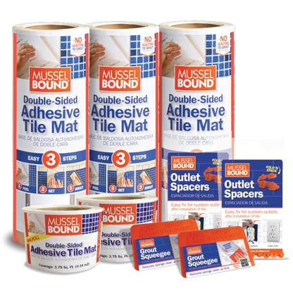 MusselBound® - Large Backsplash - Tile Installation EZ Kit (up to 52.5 sq ft) The Clean, Easy, No-Stress Way to Install Wall Tile