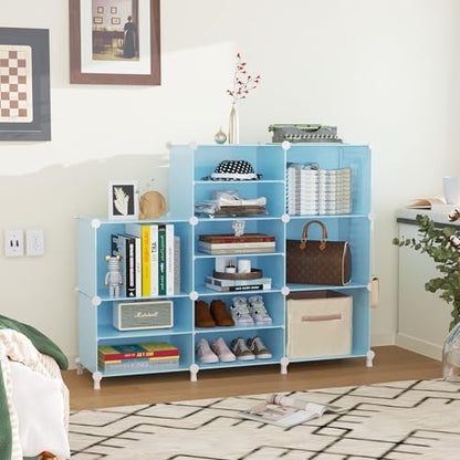 AWTATOS Closet Organizer 8 Cube Storage Shelves, Blue - color: Blue