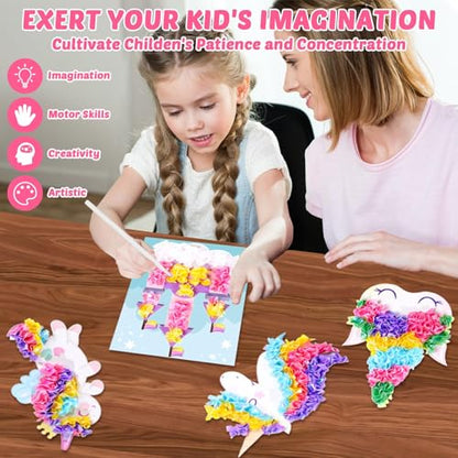 Lonfliness 8 Pcs Unicorn Poke in Craft Kits for Kids Mess Free DIY Art - style: Unicorn