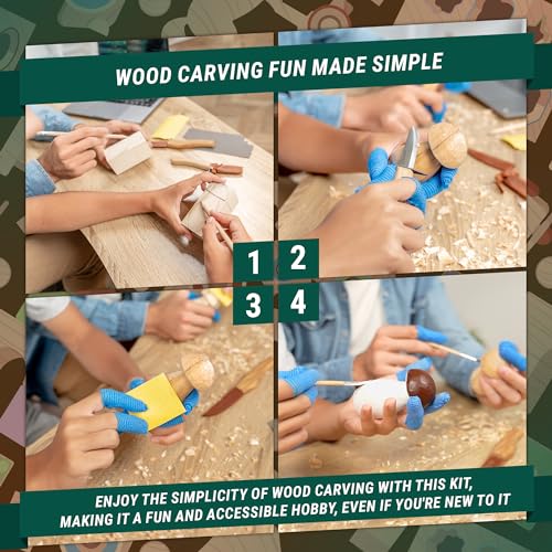 BeaverCraft DIY09 Wood Carving Kit DIY08 Wood Whittling Kit for Kids Woodworking Starter Kit Hobby Kits