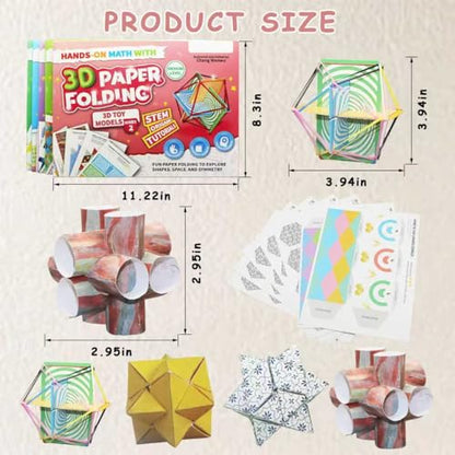 STEM Educational 3D Paper Folding Math Puzzles Set - M?bius Strip & Face-Changing Hexagon - color: Pink