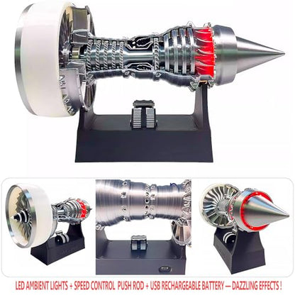 TR900 Turbofan Engine Model Kit, 28cm DIY A380 Jet Engine - color: Silver White