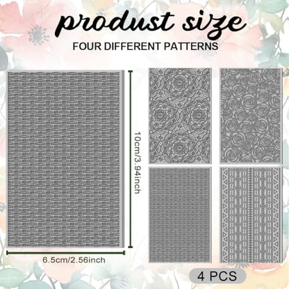 4PCS Polymer Clay Texture Sheets Set for Using with Clay Cutters, Boho Clay Texture Mats, Pottery Jewelry Making Kit DIY Creative Crafts Tools - style: Retro Pattern 1 Theme-4pcs