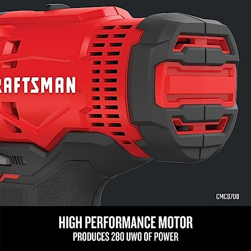CRAFTSMAN V20 MAX Cordless Drill Driver and Impact Driver Set, Power Tool Set with 2 Batteries and Charger, LED Work Light, 2 Bits, Bag (CMCK200C2) - style: 2 Tool Combo Kit