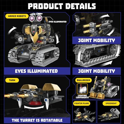 STEM Robot Building Kit for Kids Ages 6-14 | 323 PCS 5-in-1 | 4 Control Modes | APP & Remote Control | Rechargeable Coding Robot Toy | Engineering Educational Gift for Boys Girls - style: K96185