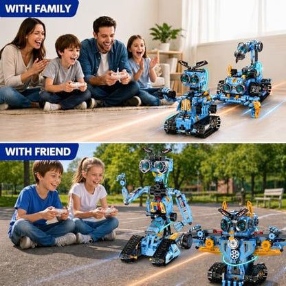 zinat 4-in-1 STEM Robot Building Kit with Remote Control, Multiple Robot Designs, Educational DIY Blocks Toy, Birthday for Kids 6-14 & Adults - 824Pcs