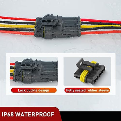 Nilight 220PCS 5 Pin Electrical Connector ‎Plug with Male Female Terminals - size: 5Pin Connector 200Pcs