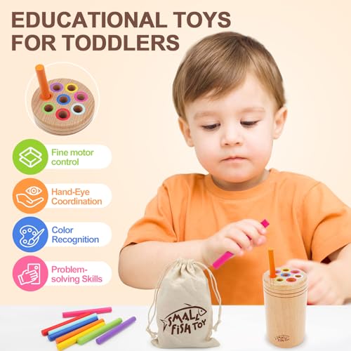 Montessori Toys for Toddlers 1-3 Wooden Fine Motor Learning Preschool Toys - style: 8 colors