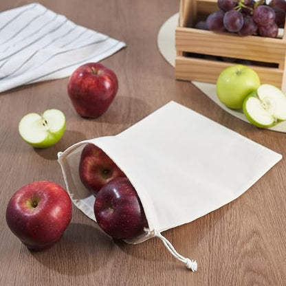 PALTERWEAR 100% Cotton Drawstring Bags 10‑Pack 7x9 Lightweight 70 GSM Muslin Pouch Set | Reusable Gift, Craft, Pantry, Travel Storage | Double Drawstring (Natural Beige, 7 x 9 Inches) - size: 7 x 9 Inches