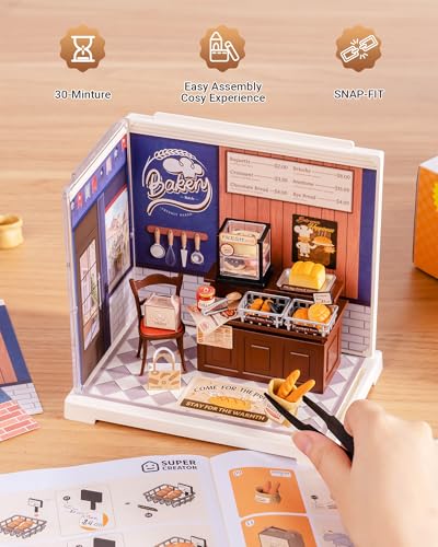 Rolife Super Creator Mini Series Fruits Shop, DIY Plastic Miniature Kits Retail Store Series, Mini Model House Building Set for Teens Aged 14+, DIY Crafts/Hobbies for Adults (Nature Energy Fruits) - style: Butter Bakery House