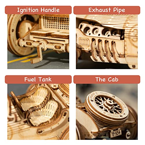 ROKR Model Car Kits Wooden 3D Puzzles Model Kits for Adults Educational Brain Teaser Assembly Model, Desk Decor/DIY Hobbies/Gifts (Grand Prix Car) - style: MC - Grand Prix Car