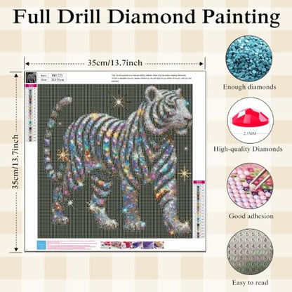 BYGFHLYW Tiger 5D Diamond Painting Kit for Adults, Animal Diamond Art Kits - color: KM1225-1