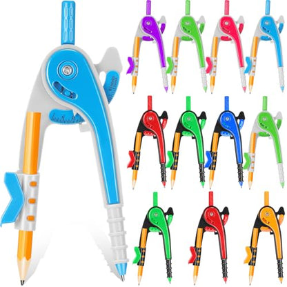 Zonon 12 Pcs Student Math Geometry Compass Bulk 6 Inch Drawing Tool Set
