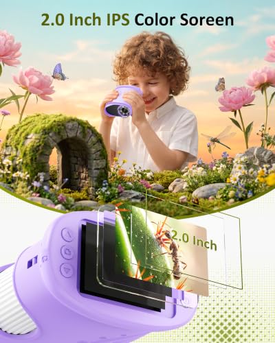 1000X Handheld Digital Microscope for Kids: Pocket Microscope for Stem Toy - color: Purple